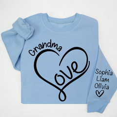 Lofaris Custom Valentine Heart Grandma And Kids Sweatshirt