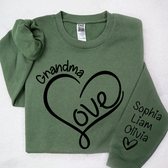 Lofaris Custom Valentine Heart Grandma And Kids Sweatshirt