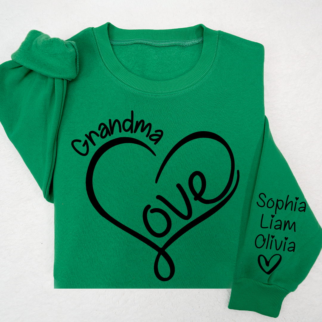 Lofaris Custom Valentine Heart Grandma And Kids Sweatshirt