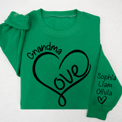 Lofaris Custom Valentine Heart Grandma And Kids Sweatshirt