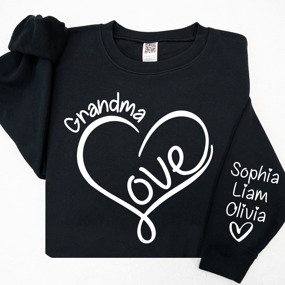 Lofaris Custom Valentine Heart Grandma And Kids Sweatshirt