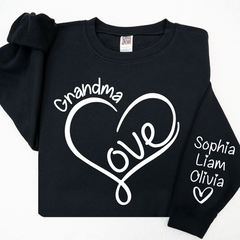 Lofaris Custom Valentine Heart Grandma And Kids Sweatshirt