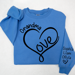 Lofaris Custom Valentine Heart Grandma And Kids Sweatshirt
