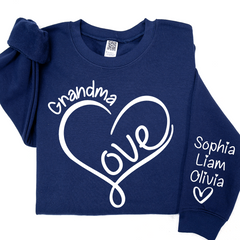 Lofaris Custom Valentine Heart Grandma And Kids Sweatshirt