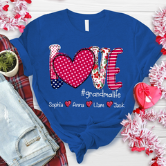 Lofaris Custom Valentines Heart Grandma And Kids T - Shrit