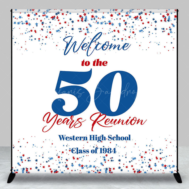 Lofaris Custom Welcome To The 50 Years Class Reunion Backdrop
