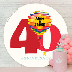 Lofaris Custom White 40 Years Round Anniversary Backdrop