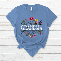 Lofaris Custom Wildflower Grandma And Kids Gift T - Shirt