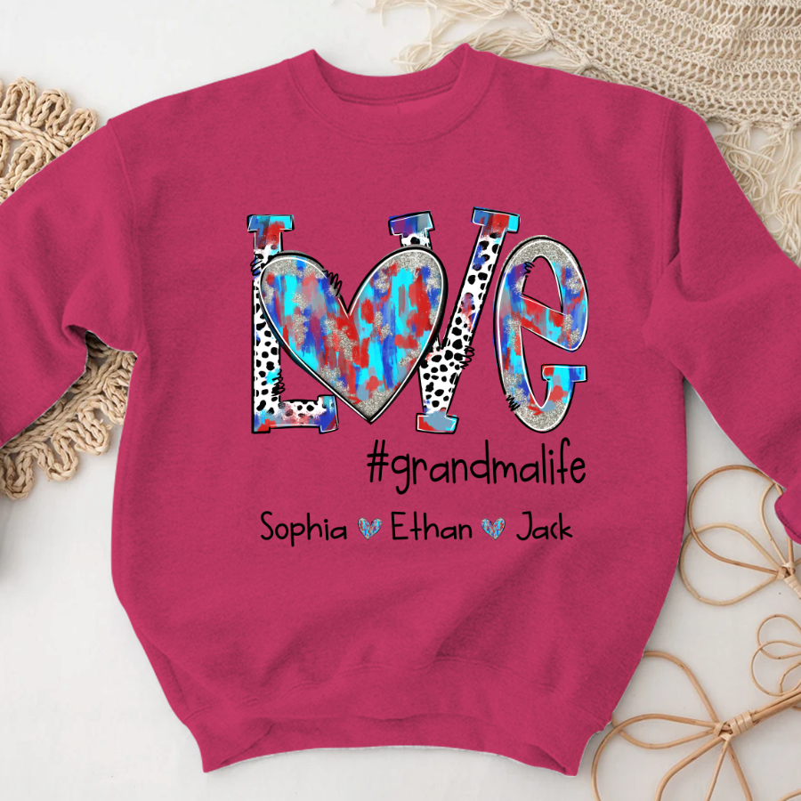 Lofaris Custom Zebra Dots Love Grandmalife KIds Sweatshirt