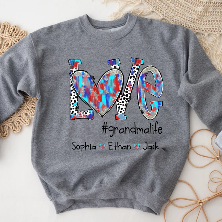 Lofaris Custom Zebra Dots Love Grandmalife KIds Sweatshirt