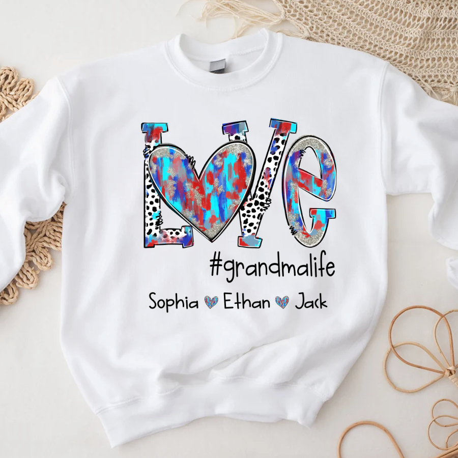 Lofaris Custom Zebra Dots Love Grandmalife KIds Sweatshirt