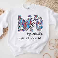 Lofaris Custom Zebra Dots Love Grandmalife KIds Sweatshirt
