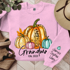 Lofaris Fall Autumn Sweatshirt Grandma Est With Grandkids Gift TH