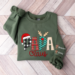 Lofaris Customized Christmas Papa Claus Gift Name Sweatshirt