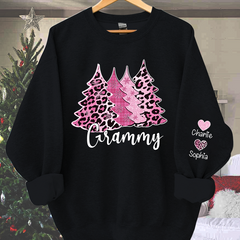 Lofaris Customized Printed Christmas Trees Grandma Shirt Pink Plaid Leopard Cheetah Buffalo Sweatshirt