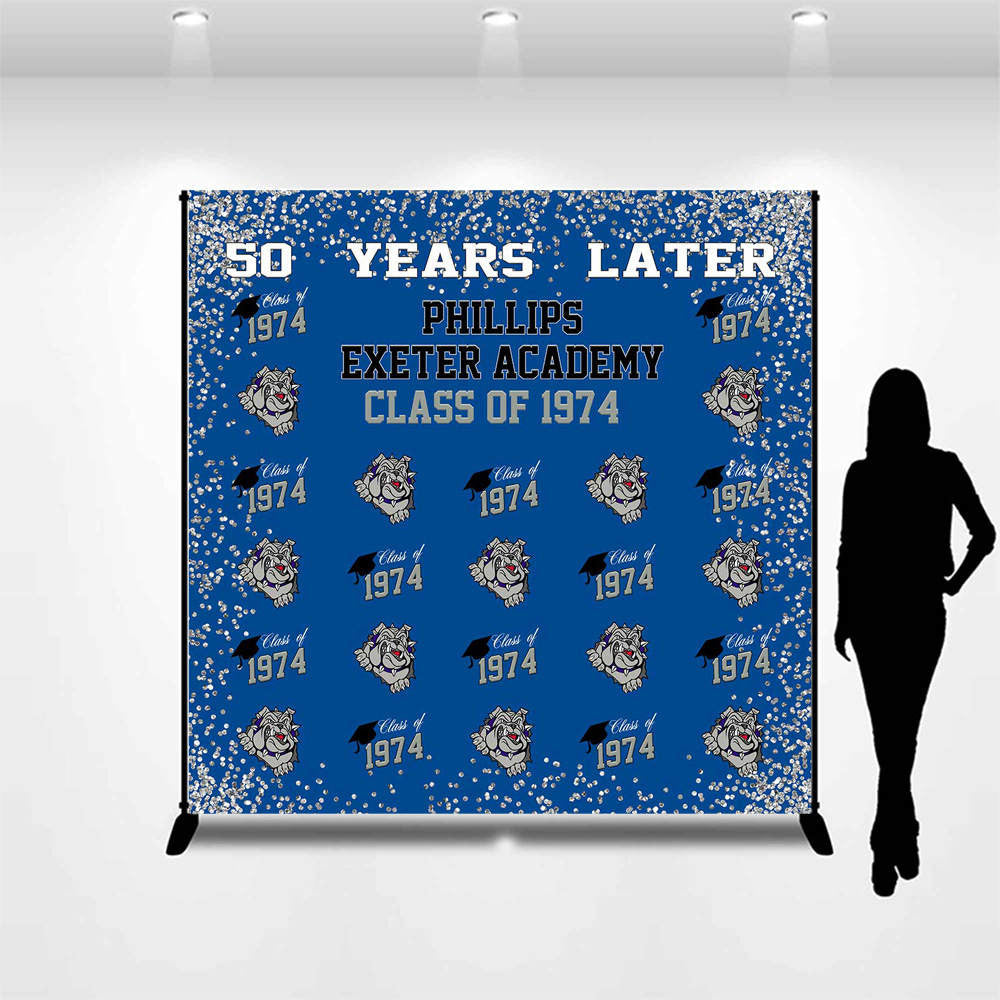 Lofaris Customized Dog Patterns Blue Class Reunion Backdrop