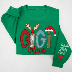 Lofaris Customized Grandma Gigi Claus Christmas Sweatshirt