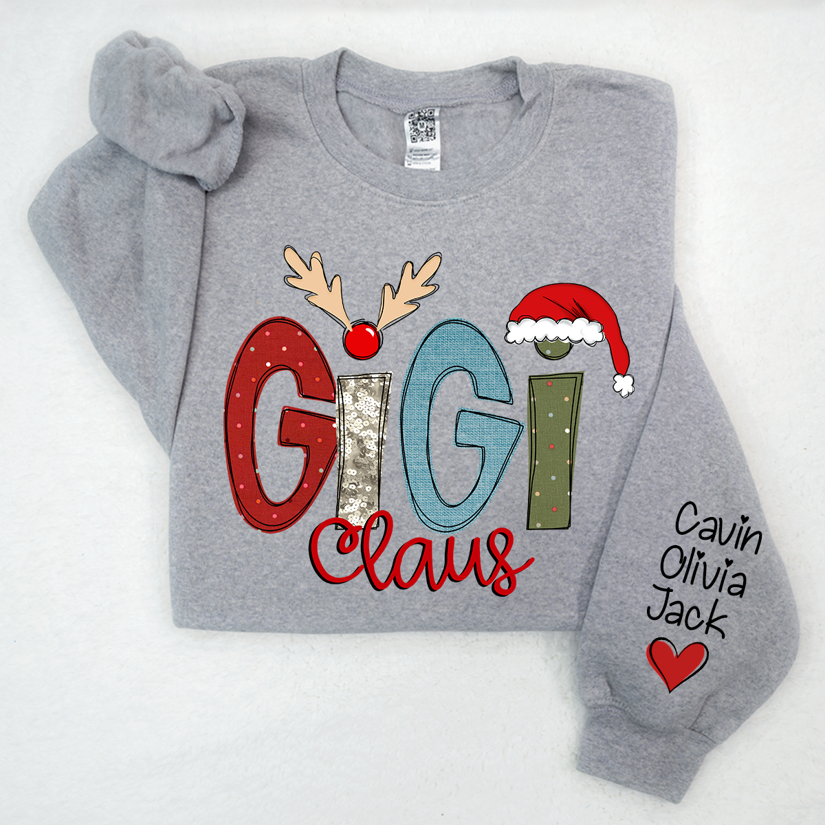 Lofaris Customized Grandma Gigi Claus Christmas Sweatshirt
