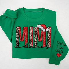 Lofaris Leopard Glitter Overlay Merry Mimi Claus And Kids LTP01
