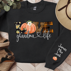 Lofaris Customized Love Grandma Life Fall Pumpkin Sweatshirt