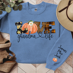 Lofaris Customized Love Grandma Life Fall Pumpkin Sweatshirt