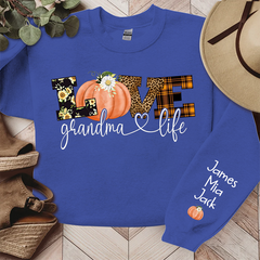Lofaris Customized Love Grandma Life Fall Pumpkin Sweatshirt