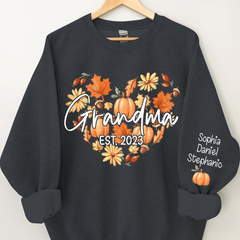 Lofaris Customized Love Pumpkin Grandma Est Year Sweatshirt