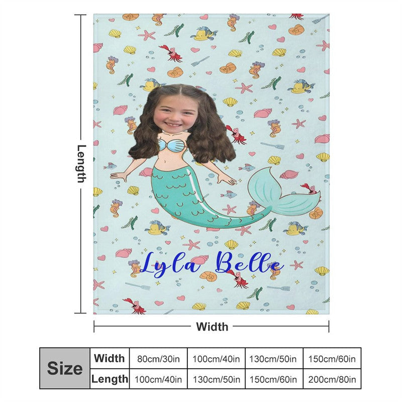 Lofaris Customized Mermaid Marine Organism Blanket For Girl