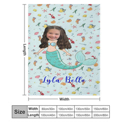 Lofaris Customized Mermaid Marine Organism Blanket For Girl