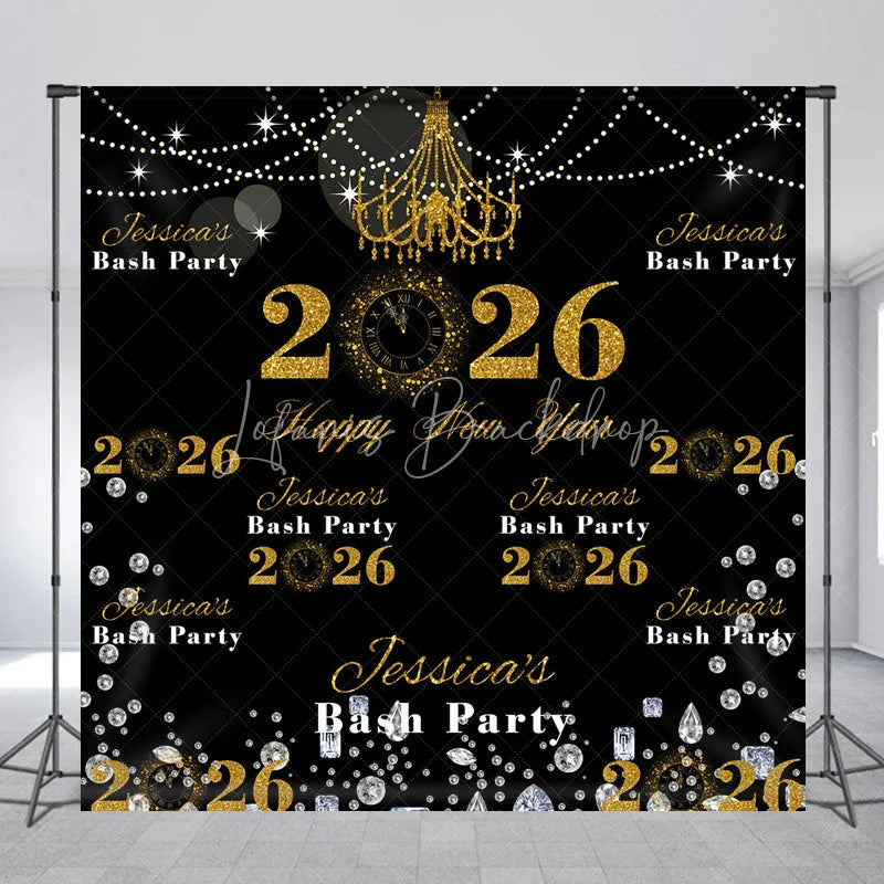 Lofaris Customized Name 2026 Repeat Happy New Year Backdrop