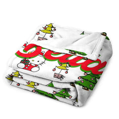 Lofaris Customized Name Christmas Tree Cats Repeat Blanket