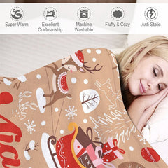 Lofaris Customized Name Elks Sleigh Tree Christmas Blanket