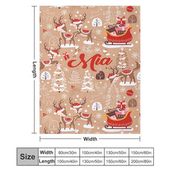 Lofaris Customized Name Elks Sleigh Tree Christmas Blanket