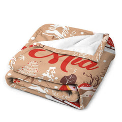 Lofaris Customized Name Elks Sleigh Tree Christmas Blanket