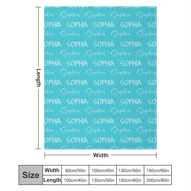 Lofaris Customized Name Multiple Fonts Blue Soft Blanket