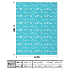 Lofaris Customized Name Multiple Fonts Blue Soft Blanket