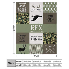 Lofaris Customized Name Outdoor Green Camouflage Blanket