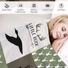 Lofaris Customized Name Outdoor Green Camouflage Blanket