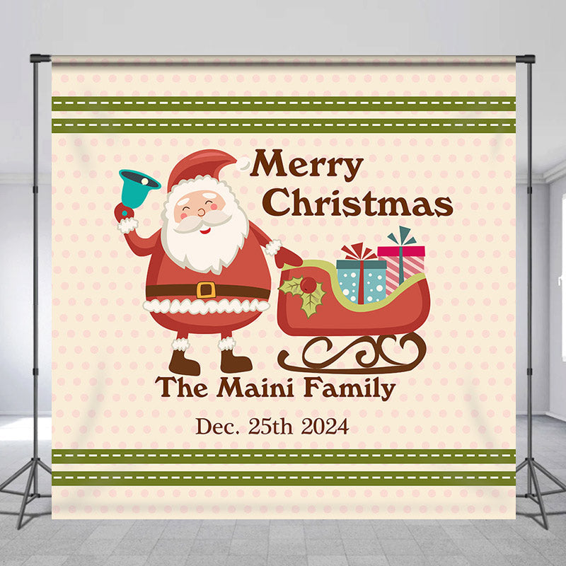 Lofaris Customized Name Santa Claus Merry Christmas Backdrop