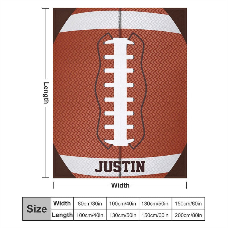 Lofaris Customized Name Sports Rugby Brown Snuggly Blanket