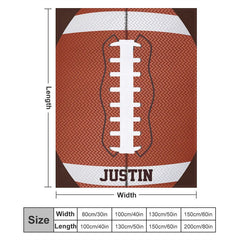 Lofaris Customized Name Sports Rugby Brown Snuggly Blanket
