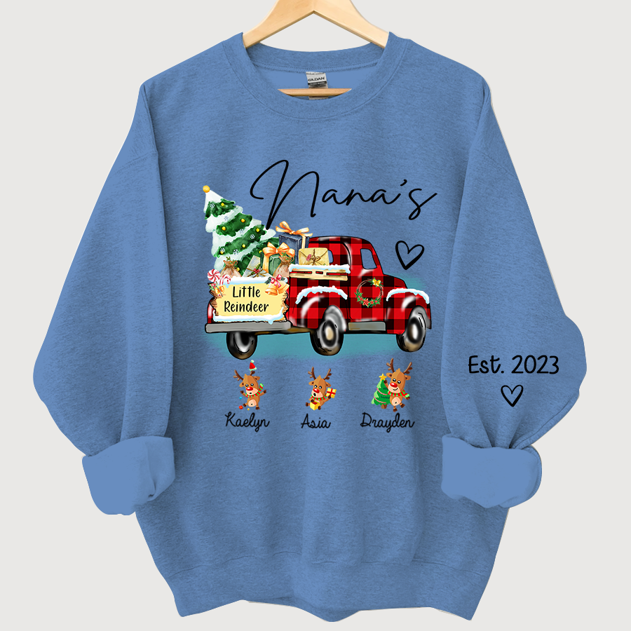 Lofaris Nana¡¯s little reindeer Christmas And Grandkids Sweatshirt