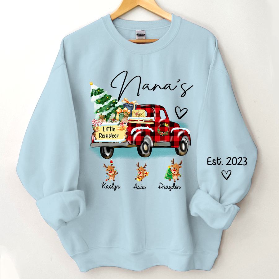 Lofaris Nana¡¯s little reindeer Christmas And Grandkids Sweatshirt