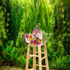 Lofaris Cute Angelfish Green Seaweeds Summer Photo Backdrop