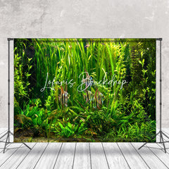 Lofaris Cute Angelfish Green Seaweeds Summer Photo Backdrop