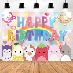 Lofaris Cute Animals Rainbow Bokeh Axolotl Birthday Backdrop