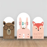 Lofaris Cute Animlas White Birthday Party Arch Backdrop Kit