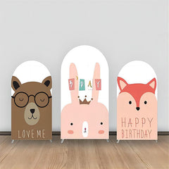 Lofaris Cute Animlas White Birthday Party Arch Backdrop Kit