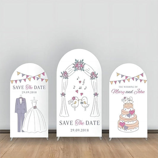 Lofaris Cute Bird Music Cake Suit Dress Arch Backdrop Kit