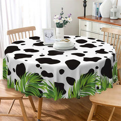 Lofaris Cute Cow Pattern With Grass Round Tablecloth